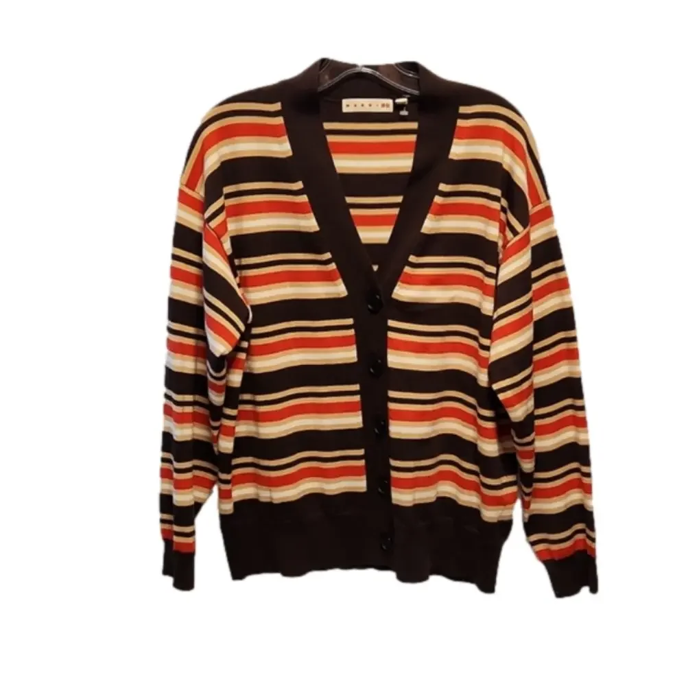 NWOT Marni x Uniqlo Merino Blend  Striped V-neck cardigan sz S oversized